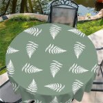 Sjzg - nappe ronde 48 (120x120cm) lavable, nappe de jardin avec herbe blanche et verte motif, décoration ... Sjzg - nappe ronde 48 (120x120cm) lavable, nappe de jardin avec herbe blanche et verte motif, décoration ...