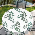 Sjzg - nappe ronde 60 150x150cm lavable, nappe de jardin avec feuilles d`aquarelle motif, dcoration ...