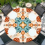 Sjzg - nappe ronde d'extrieur avec bande elastique Ø 44in - 110cm nappe de jardin elastique avec motif ...