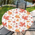 Sjzg - nappe ronde d'ext�rieur avec elastique 36in(90cm) - nappe de jardin elastique motif feuille d'erable ...