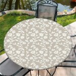 Sjzg - nappe ronde d'ext�rieur avec elastique 60in(150cm) - nappe de jardin elastique motif fleurs blanches ...