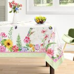 Sjzg - nappe de table fleur oiseaux rectangulaire, nappes feuilles nappe impermable anti - taches et ...