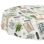 Sjzg - nappe en toile cirée - lavable - imperméable - ronde - 120 cm - bord coupé - herbes - vert Sjzg - nappe en toile cirée - lavable - imperméable - ronde - 120 cm - bord coupé - herbes - vert