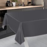 Sjzg - nappe en toile cirée lavable, pour table de jardin, extérieur et intérieur, avec ourlet, anthracite, ... Sjzg - nappe en toile cirée lavable, pour table de jardin, extérieur et intérieur, avec ourlet, anthracite, ...