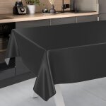 Sjzg - nappe en toile cirée lavable, pour table de jardin, extérieur et intérieur, avec ourlet, noire, ... Sjzg - nappe en toile cirée lavable, pour table de jardin, extérieur et intérieur, avec ourlet, noire, ...