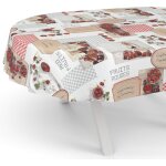 Sjzg - nappe en toile cire lavable, pour table de jardin, de forme ronde, ovale ou rectangulaire, ovale, ...