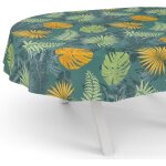 Sjzg - nappe en toile cire lavable, pour table de jardin, ronde, ovale ou rectangulaire, ovale, bord ...