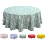 Sjzg - nappe toile cire pvc 160 cm feuilles (ronde 160cm, vert sauge)