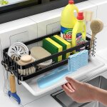 Sjzg - porte eponge evier cuisine supports plateau de drainage, support eponge evier cuisine avec crochet, ... Sjzg - porte eponge evier cuisine supports plateau de drainage, support eponge evier cuisine avec crochet, ...