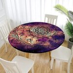 Sjzg - protge table elastiqu rond nappe anti - taches pour la maison patio deck table a th cuisine ...