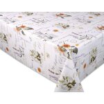 Sjzg - provence nappe de table de jardin en toile cire lisse et essuyable motif bois beige forme ronde, ...