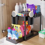Sjzg - rangement sous evier 2 niveaux, coulissant organiseur sous evier etagere tiroir, panier de rangement ... Sjzg - rangement sous evier 2 niveaux, coulissant organiseur sous evier etagere tiroir, panier de rangement ...