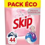 Skip - lessive capsules tout en 1 peaux sensibles - parfum lger et agrable - 44 lavages
