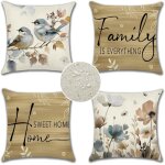 Slep - extrieur housses de coussin 45x45 cm lot de 4 housse coussin extrieur impermable lin coussin ...