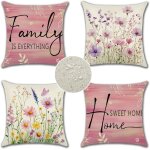 Slep - extrieur housses de coussin 45x45 cm lot de 4 housse coussin extrieur impermable lin coussin ...
