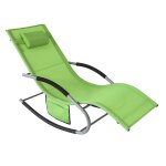 Sobuy ogs28 - gr bain de soleil chaise longue fauteuil a bascule avec appui - tte et pochette latrale ...