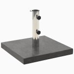 Socle de parasol carr� 45 x 45 x 5 cm robuste et stable utilisation ext�rieure finition mate en granit ...