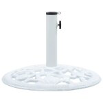 Socle de parasol compact stable 48 x 33 cm fonction ajustable terrasse en fonte blanc helloshop26 02 ...