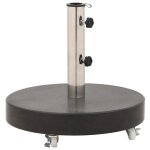 Socle de parasol rond 45 x 30 cm avec roulettes pour installation facile en granit noir helloshop26 02 ...