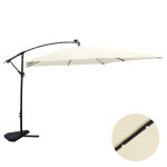 Parasol ecru d�port� carr� 3 x 3 m led solenzara