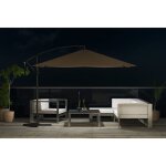 Solenzara a led chocolat : parasol a led d�port� 3x3m