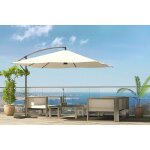 Solenzara a led ecru : parasol a led d�port� 3x3m