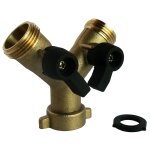 Somatherm for you - raccord laiton 2 voies en y avec vannes 1 / 4 tour mf 20 / 27 pr tuy d'alimentation ...
