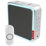 Sonnette mp3 grise honeywell dc917ng s�rie 9: jusqu'� 200 m de port�e sans fil avec lumi�re aur�ole