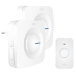 Sonnette de porte sans fil elro db3000 - 2 rcepteurs - 64 mlodies - porte 300m - blanc
