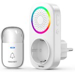 Sonnette sans fil, 300m sonnette rgb de porte sans fil auto - alimentée, ip65 etanche carillon electronique, ... Sonnette sans fil, 300m sonnette rgb de porte sans fil auto - alimentée, ip65 etanche carillon electronique, ...