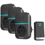 Sonnette sans fil 400 mtres, etanche ip65 avec fonction de charge et lumire led kit de 1 carillon et ...