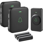 Sonnette sans fil a pile mini sonnette de porte 300m etanche kit de carillon electronique, 52 mlodies ...