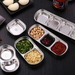 Soucoupe corenne en acier inoxydable, plat d'assaisonnement, bol de trempage pour sauce / sel / vinaigre, ...