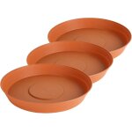 Soucoupe pour plantes plastique plateaux pot de felurs et plantes gd - 0023 (3 pi�ces terracotta, ¿ ...