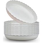 Soucoupes pour pots de fleurs, 10 pi�ces en plastique, pour plantes d'int�rieur ou d'ext�rieur, blanches, ...