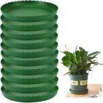 Soucoupes pour pots de fleurs, 10 pi�ces en plastique, pour plantes d'int�rieur ou d'ext�rieur, vertes, ...