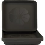 Soucoupe pot fleur 24x24cm diam�tre anthracite lot de 5 - durable soucoupe carr�e - soucoupes pour pots ...