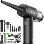 Souffleur air comprim et souffleur pc - 3 vitesses aspirateur pc avec lumire led, batterie 6000mah, ...