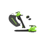 Souffleur aspiro - broyeur brushless dvt 48v greenworks - batterie 4, 0ah et chargeur - gd48bviik4