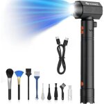 Souffleur �lectrique air comprim� rechargeable noir 180000 rpm 21000 mah 4 vitesses usb - c led + lampe ...