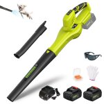 Souffleur de feuilles sans fil, 2 batteries 4. 0ah, 210 km / h, 6 vitesses r�glables, compatible avec ...