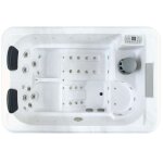 Spa 3 places caprice - acrylique blanc marbr� - habillage gris