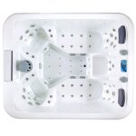 Spa 5 places nephtis - acrylique blanc - habillage marron