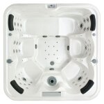 Spa 6 places tahiti - acrylique blanc - habillage marron