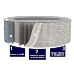 Spa gonflable 6 personnes carr� ospazia - jusqu'� 40c - pr�t en 5 minutes - couverture et filtre inclus ...