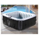 Spa gonflable nice en pvc - 6 places - gris / noir