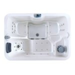 Spa omega - 3 places - acrylique blanc marbr� - habillage gris