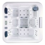 Spa orma - 5 places - acrylique blanc - habillage marron