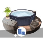 Spa portable netspa semi - rigide octopus octogonal bulles 4 - 6 places avec mobilier + 3 cartouches ...