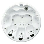 Spa rond majestic - 8 places - acrylique blanc - habillage gris